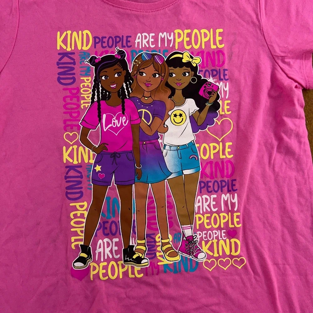 The Children's Place Girls 16 Pink Green Kind People Are My People T-Shirt Lot 2